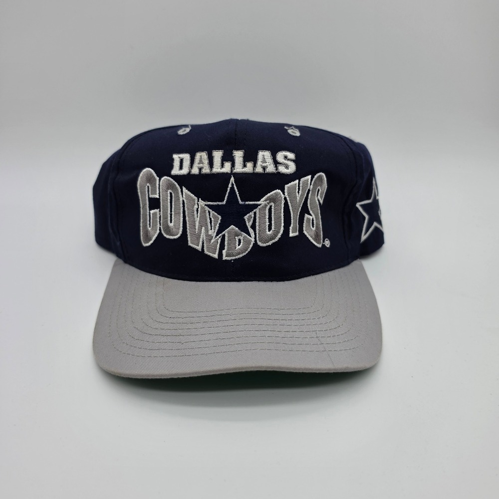 Vintage Dallas Cowboys The Game Snapback Hat Navy Grey NFL Star Logo Cap 90s